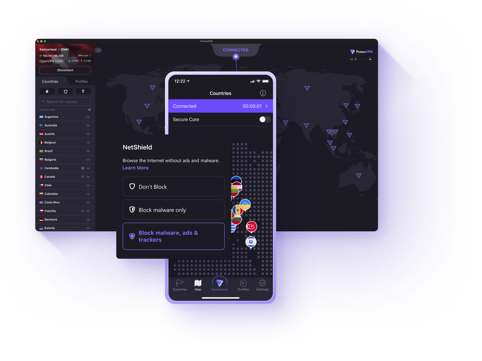 Proton VPN mobile app